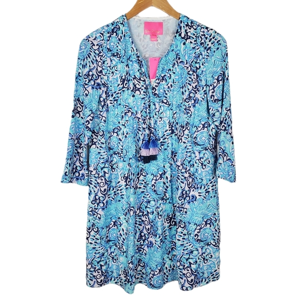 Lilly Pulitzer Marilina Tunic Dress Aqua Spritz… - Picture 2 of 13